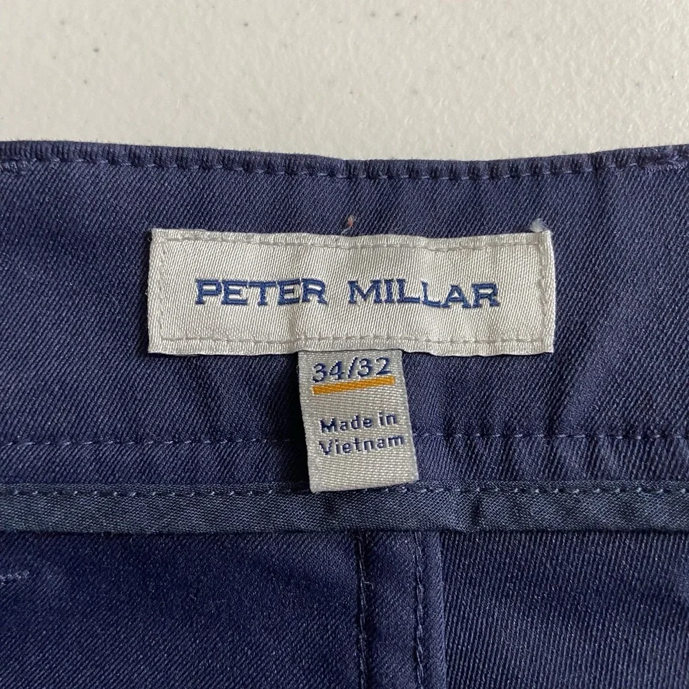Peter Millar Pants Mens 34x32 Chino EB66 Classic Tapered Fit 5-Pocket Golf Blue